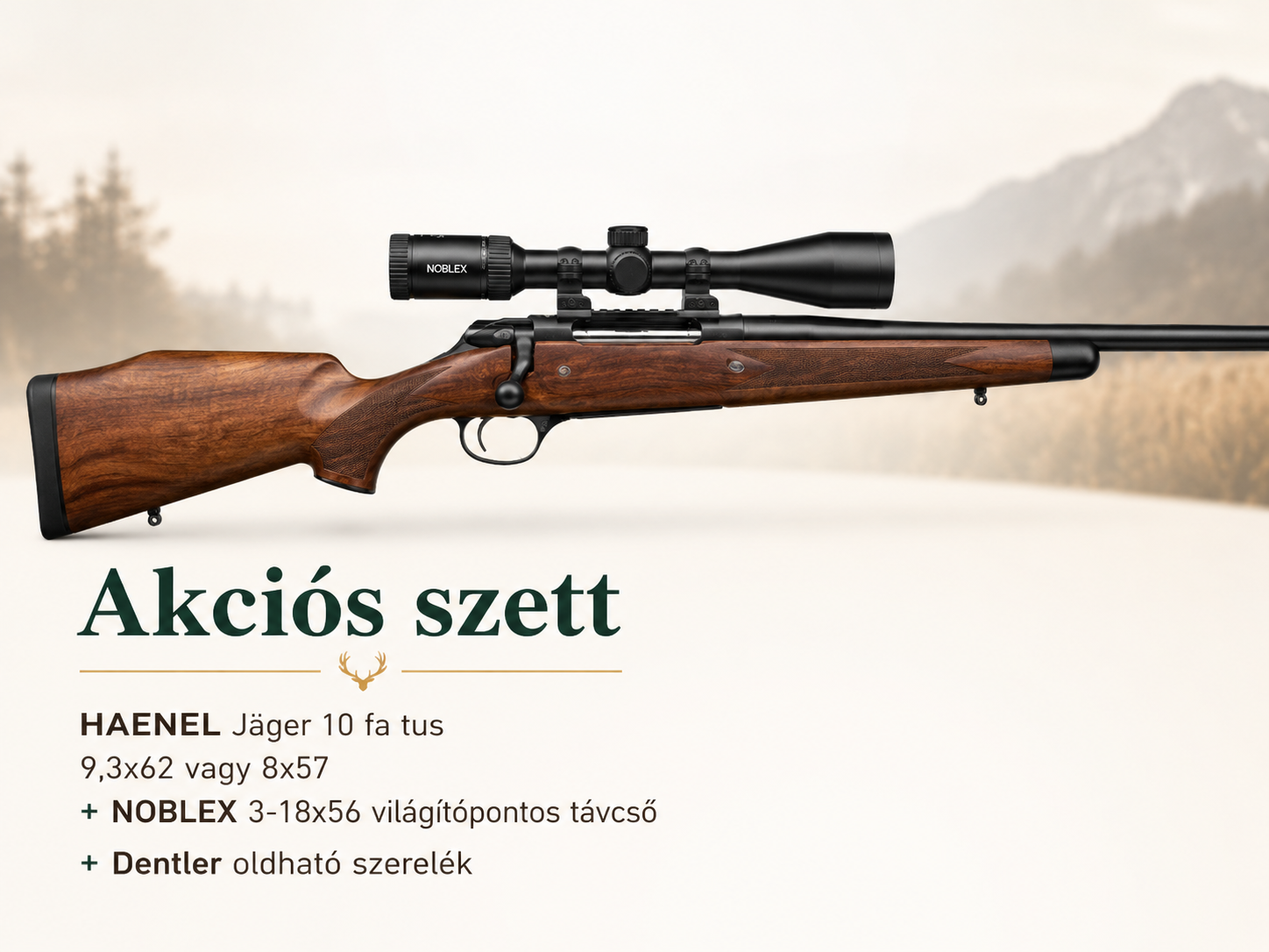 Aciós szett! HAENEL Jager 10 +távcső+szerelék