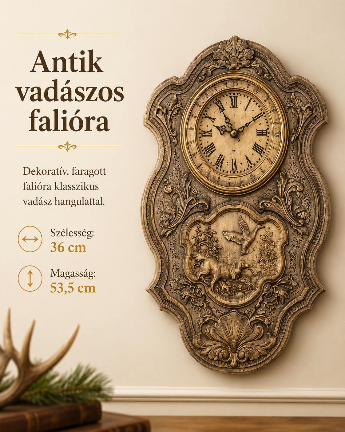 Antik vadászos óra