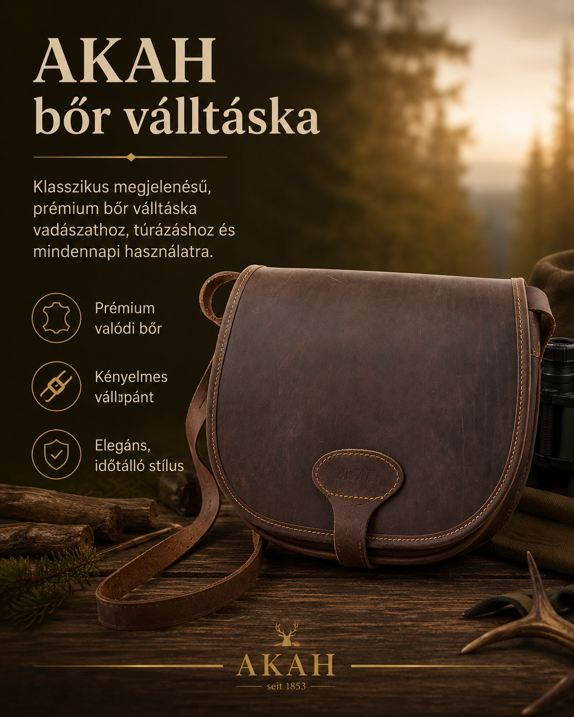 Akah bőr válltáska Akah bőr válltáska