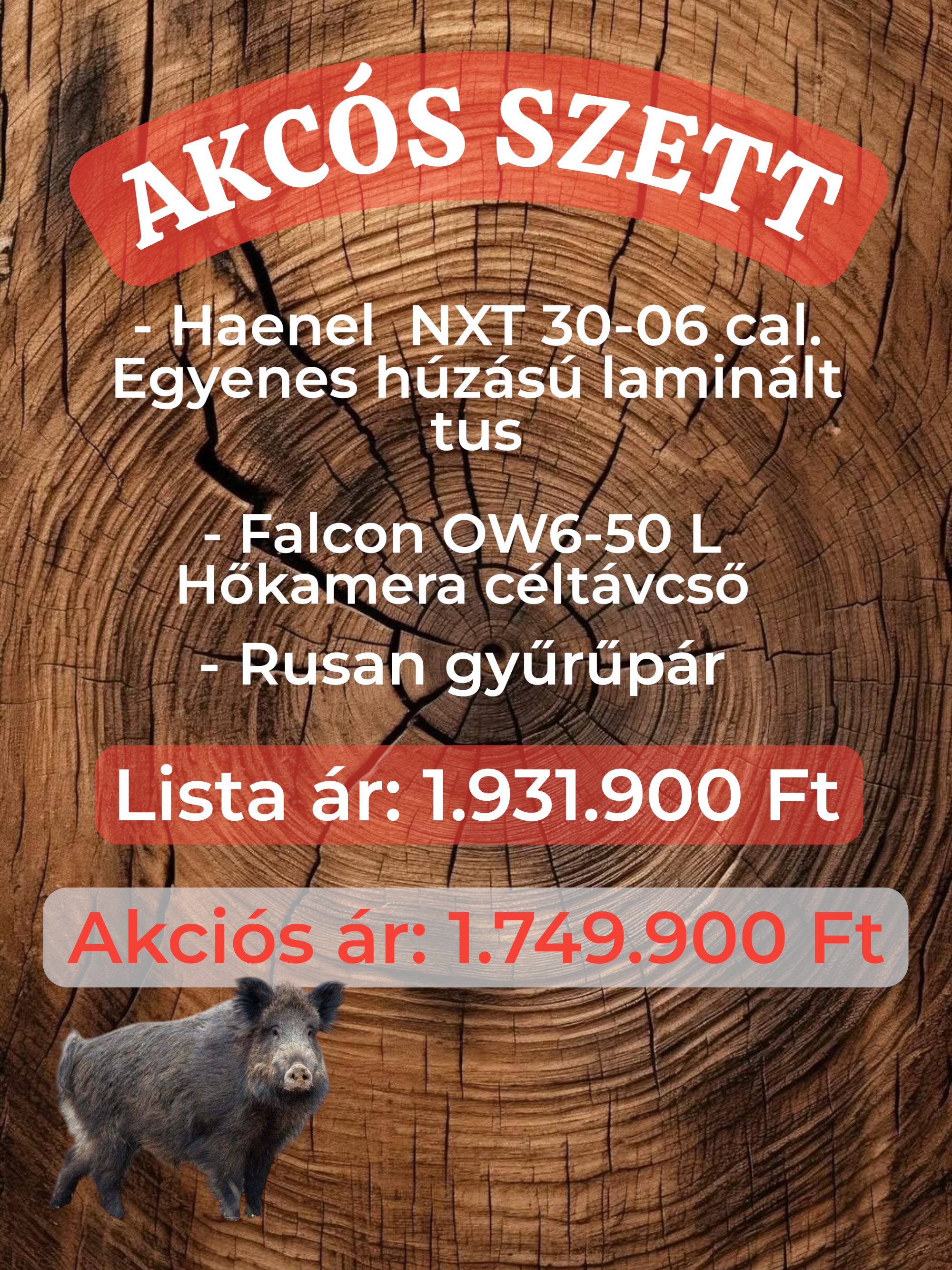 Haenel NXT 30-06 + Falcon OW6-50L+ Rusan gyűrűpár